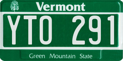 VT license plate YTO291