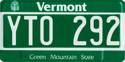 VT license plate YTO292