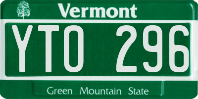 VT license plate YTO296