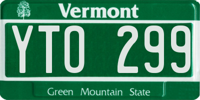 VT license plate YTO299