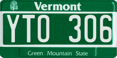 VT license plate YTO306