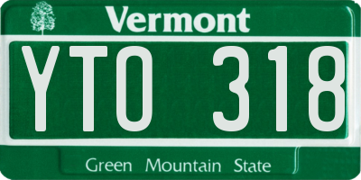 VT license plate YTO318
