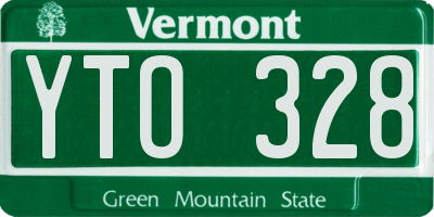 VT license plate YTO328