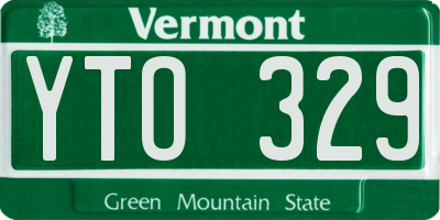 VT license plate YTO329