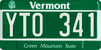 VT license plate YTO341