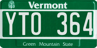 VT license plate YTO364