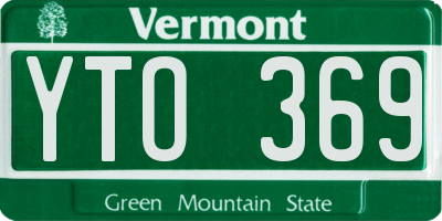 VT license plate YTO369
