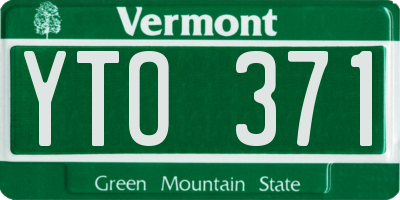 VT license plate YTO371