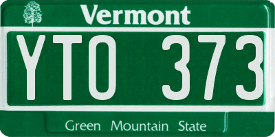 VT license plate YTO373
