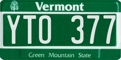 VT license plate YTO377