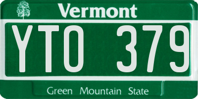 VT license plate YTO379