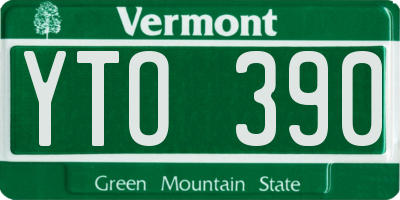 VT license plate YTO390
