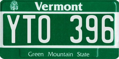 VT license plate YTO396