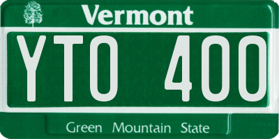 VT license plate YTO400