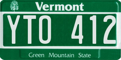 VT license plate YTO412