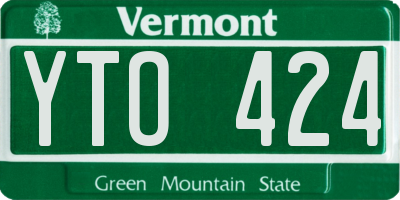 VT license plate YTO424