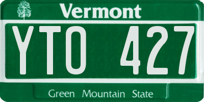 VT license plate YTO427