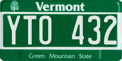 VT license plate YTO432