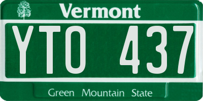 VT license plate YTO437