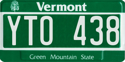 VT license plate YTO438