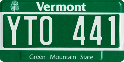 VT license plate YTO441