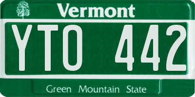 VT license plate YTO442