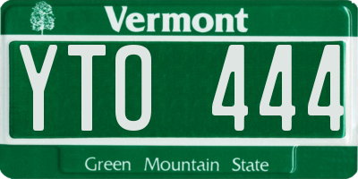 VT license plate YTO444