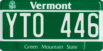VT license plate YTO446