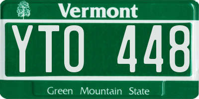VT license plate YTO448