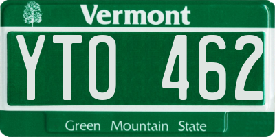 VT license plate YTO462