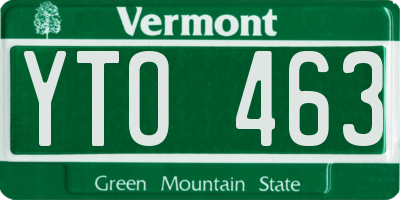 VT license plate YTO463