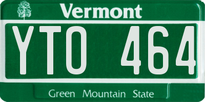 VT license plate YTO464