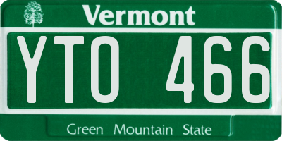 VT license plate YTO466