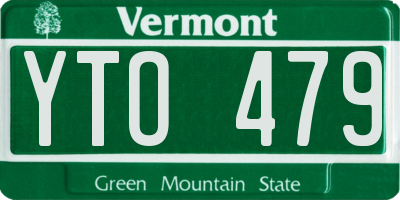 VT license plate YTO479