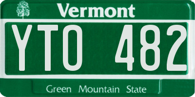 VT license plate YTO482