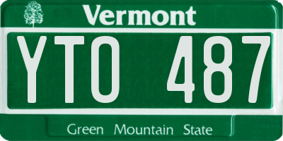 VT license plate YTO487