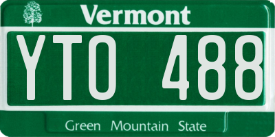 VT license plate YTO488