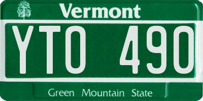 VT license plate YTO490