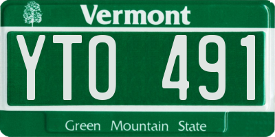 VT license plate YTO491