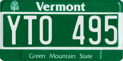VT license plate YTO495
