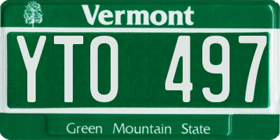 VT license plate YTO497