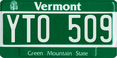 VT license plate YTO509