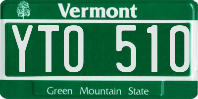 VT license plate YTO510