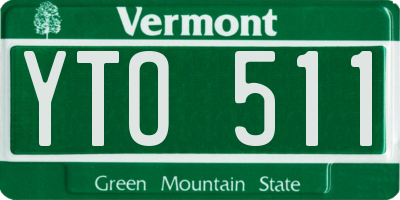 VT license plate YTO511