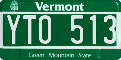 VT license plate YTO513