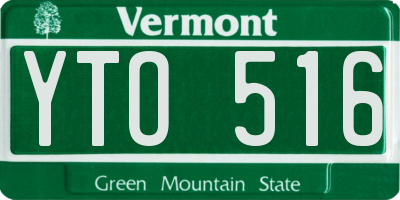 VT license plate YTO516