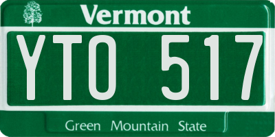VT license plate YTO517