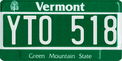 VT license plate YTO518
