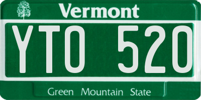 VT license plate YTO520