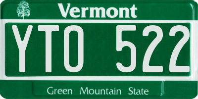 VT license plate YTO522